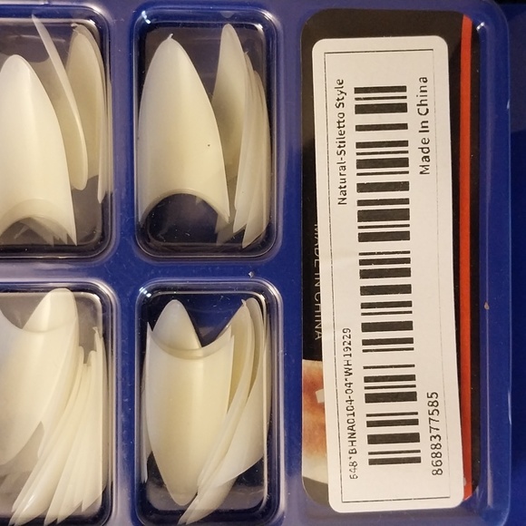 VV MEIJIAER Transparent & White Stilletto Nail Tips 200 Piece - Picture 4 of 5